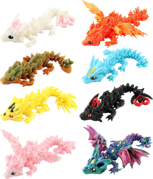 Articulated 3D Printed Dragon Figurine (5")