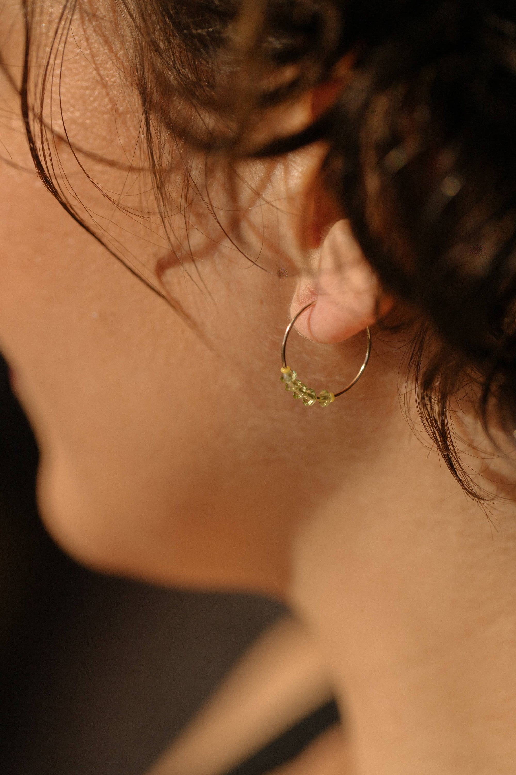 Radiant Gold-Filled Hoop Earrings - Peridot