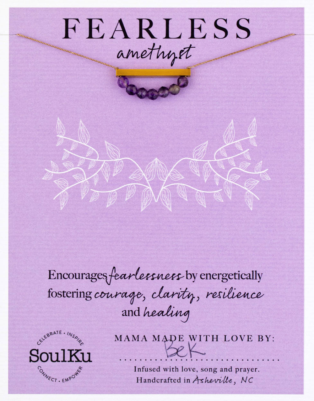 Amethyst Gold Bar Necklace for FEARLESS