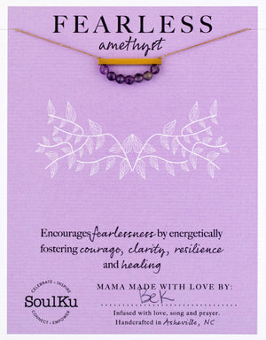 SoulKu - Amethyst Gold Bar Necklace for FEARLESS