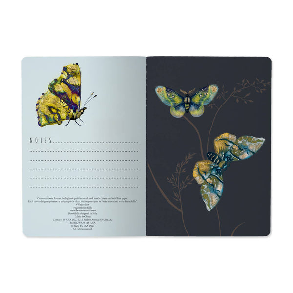 BV by Bruno Visconti - A5 Notebook - Butterflies on White