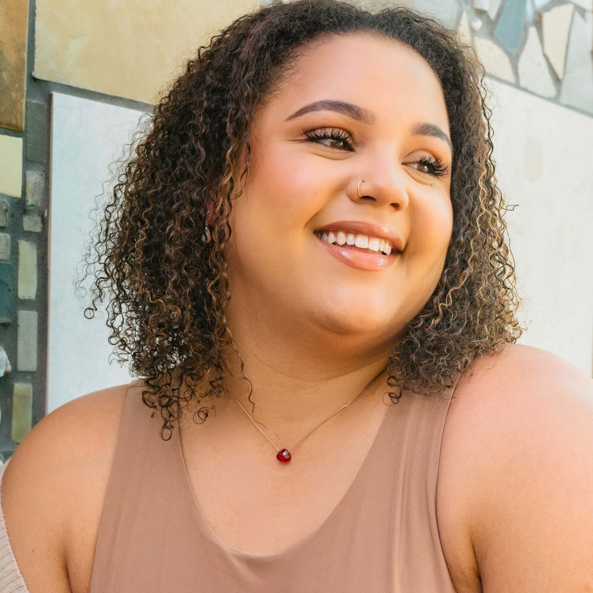Strength Crimson Red Crystal  Necklace