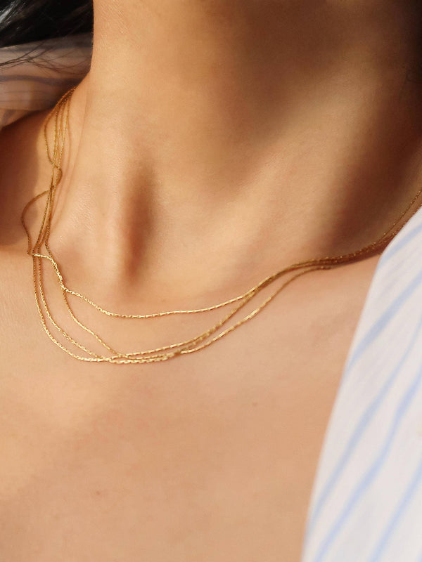 Flânerie by MAIQ - Palisse 18K Gold Non-Tarnish Layered Dainty Chain Necklace