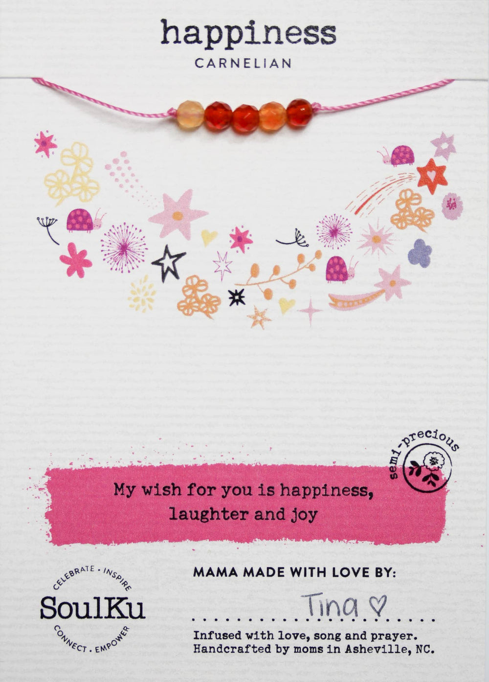 Carnelian Little Wishes KIDS Necklace for Happiness