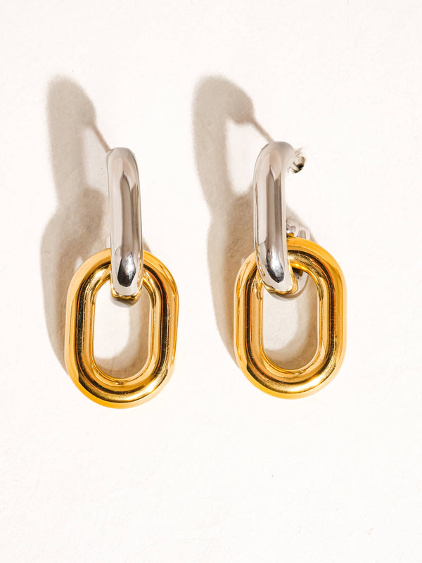 Jaxon Non-Tarnish Double Chain Earring