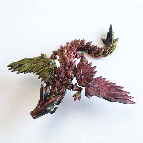 PowerTRC 3D Print - 3D Printed Articulated Crystal Dragon with Wings (Large)
