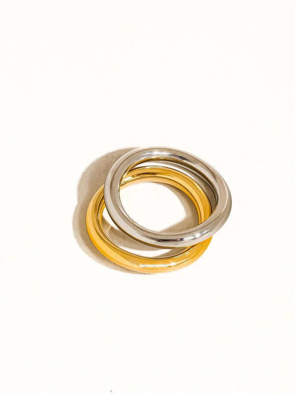 Andrée Non-Tarnish Double Two Tone Ring