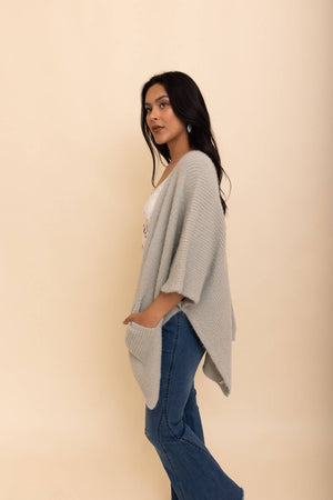 Chic Boucle Cardigan Poncho