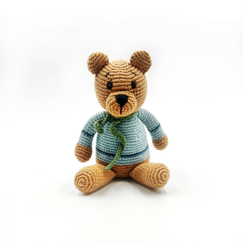 Pebble - Handcrafted Velvety Boho Teddy Bears – Teal, Blue & Purple