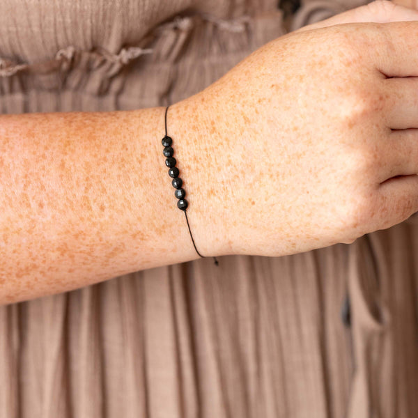 SoulKu - Black Onyx Hummingbird Adjustable Bracelet for Stress Relief