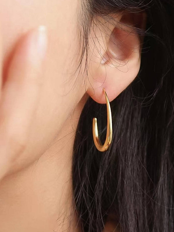 Cyril Non-Tarnish Minimalist Open Hoop Earrings