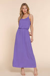 42POPS - .....SI-26283 FITTED WAIST ELASTIC MIDI CAMI KNIT DRESS: PPL-purple-167980 / S