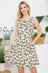 Allover Dog Print Skater Dress