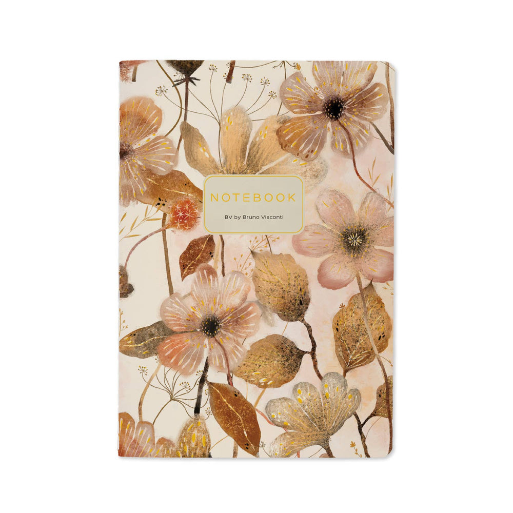 BV by Bruno Visconti - A5 Notebook -  Blush and Golden Flowers