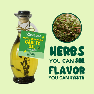 Benissimo / Hongar Farms / Lesley Elizabeth - Mediterranean Garlic EVOO Blend – 8.45 fl oz Cruet