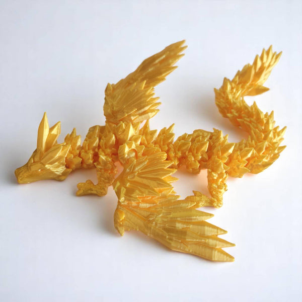 PowerTRC 3D Print - 3D Printed Articulated Crystal Dragon with Wings (Large)