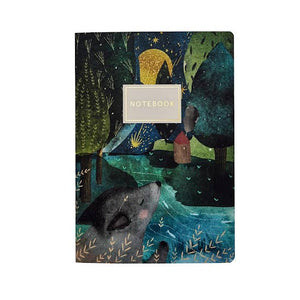 BV by Bruno Visconti - The Wolf Cub and the moon Notebook