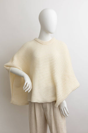 Crew Neck Poncho Sweater