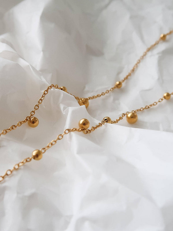 Flânerie by MAIQ - Brisse 18K Gold Non-Tarnish Dressy Beaded Y Lariat Necklace