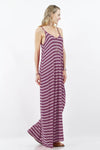 42POPS - ,,,,,...42POPS Maxi Dress w/ adjustable strap & pockets: XL / IVORY/BLACK-81678