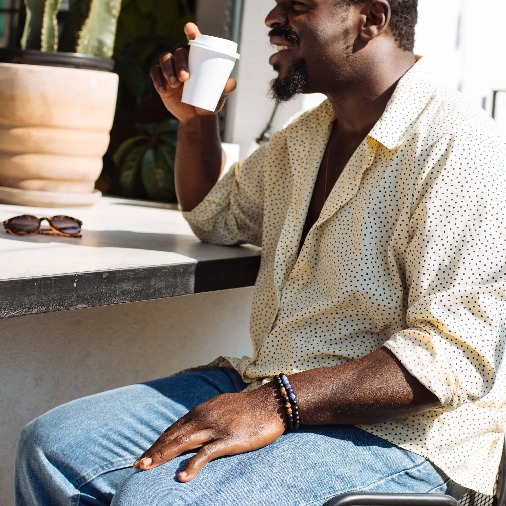 Sodalite Men's Bracelet for Fearless
