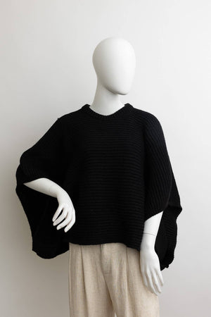 Crew Neck Poncho Sweater