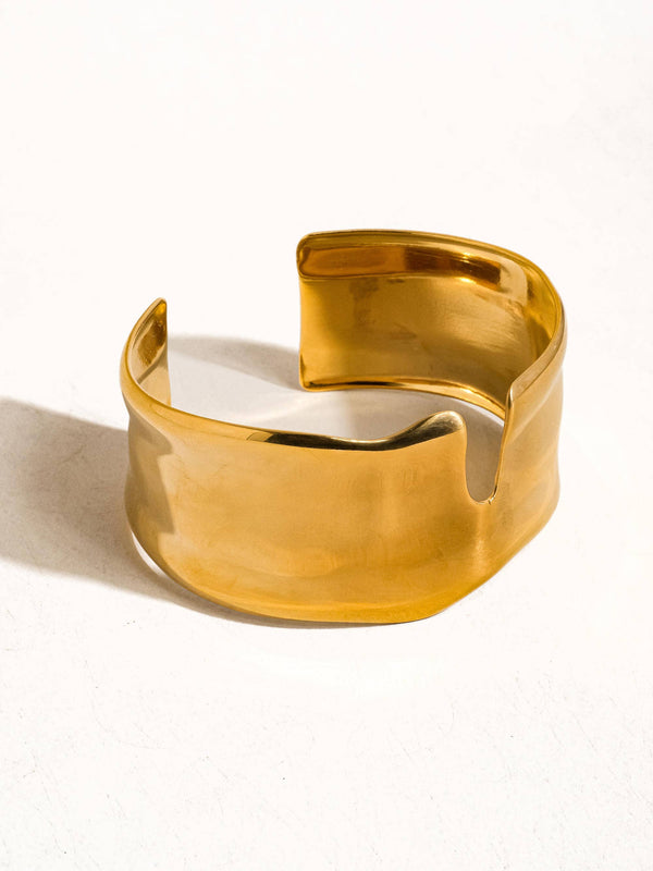 Clyde Gold Non-Tarnish Abstract Bold Bangle