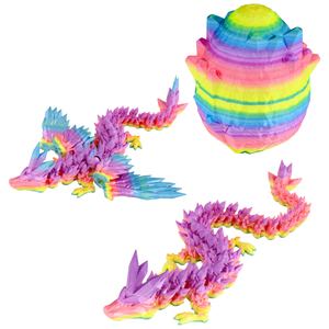 PowerTRC 3D Print - 3D Printed Articulated Crystal Dragon (Rainbow)
