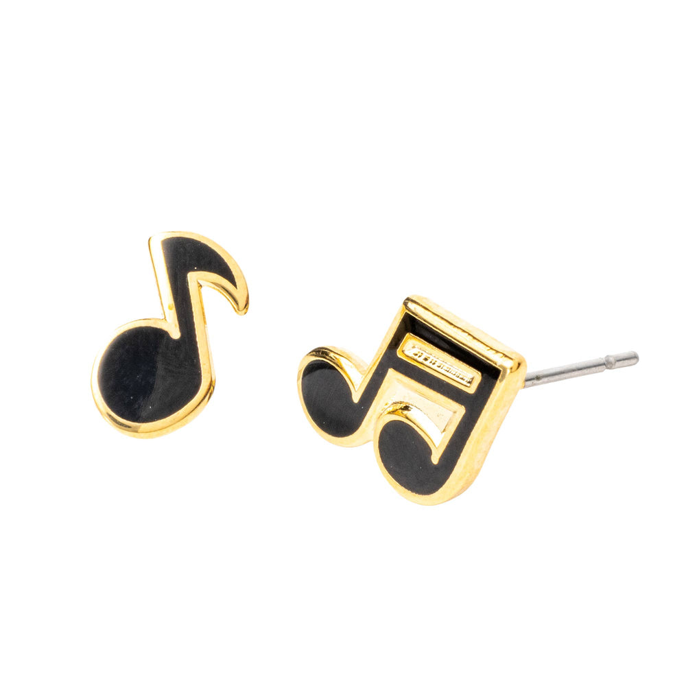 Yellow Owl Workshop - Music Note Gold Earrings | Musician Mismatched Gold Studs