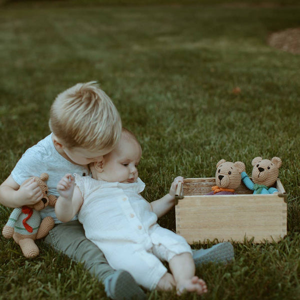 Pebble - Handcrafted Velvety Boho Teddy Bears – Teal, Blue & Purple