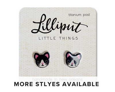 Kitty Cat Earrings: Tuxedo