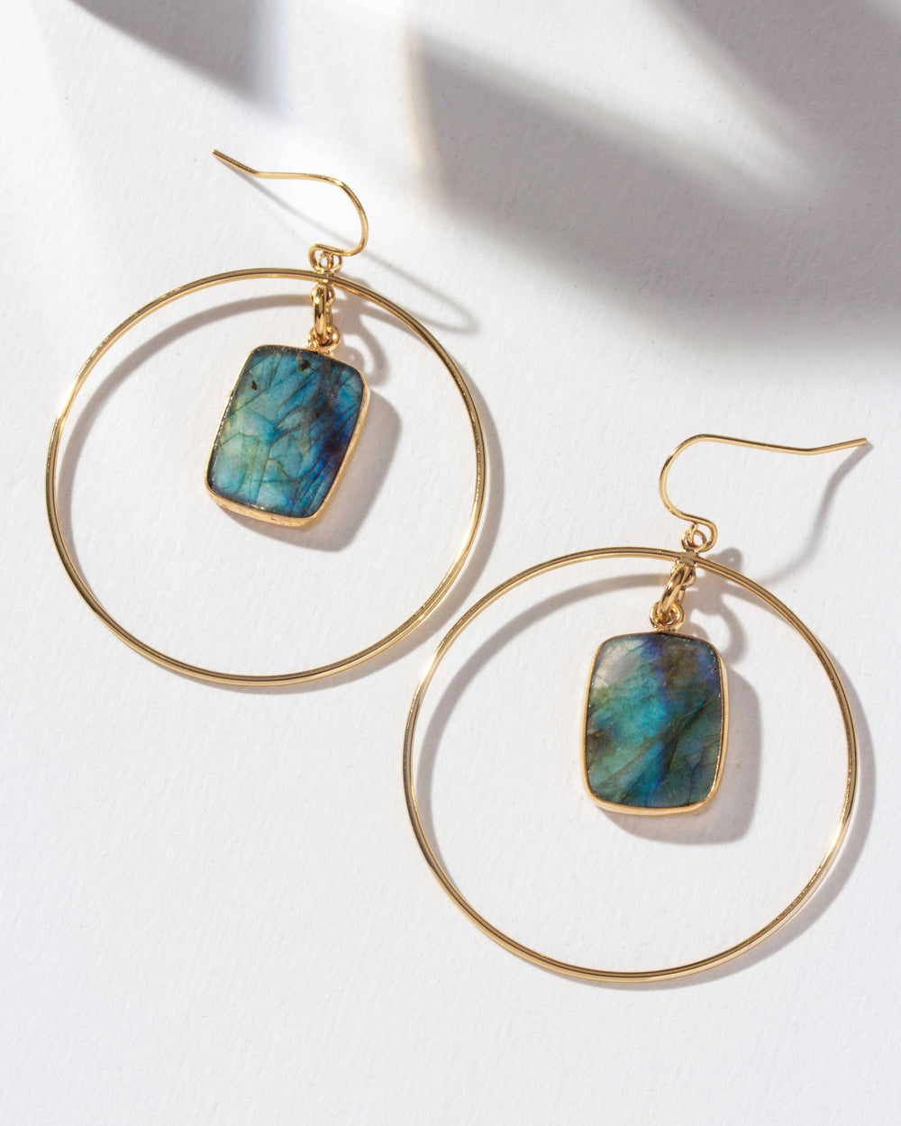 Labradorite Hoop Earrings