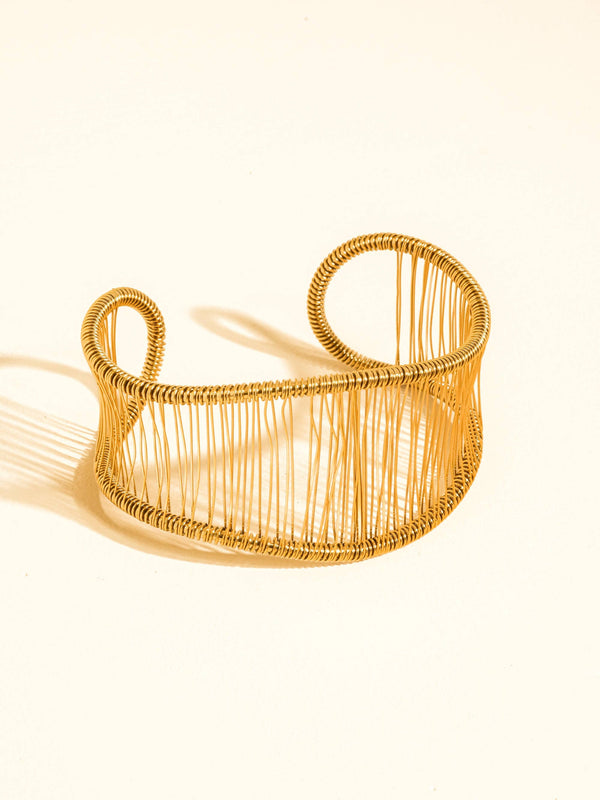 Flânerie by MAIQ - Chantôme 18K Gold Non-Tarnish Woven Cuff Bracelet