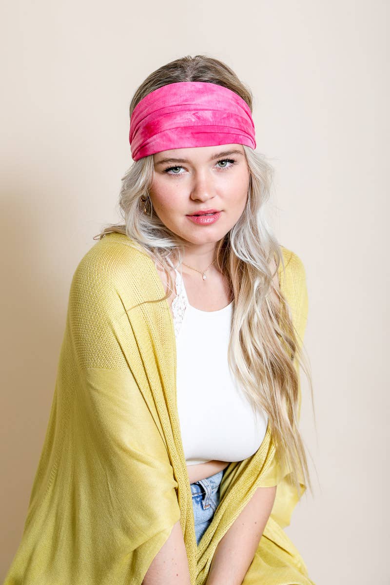 Boho Chic Wide Band Tie-Dye Headwrap
