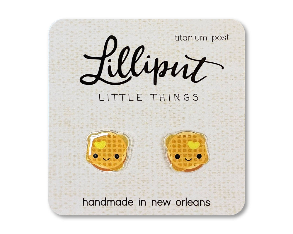 Lilliput Little Things - Kawaii Waffle Earrings // Cute Novelty Earrings