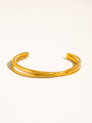 Flânerie by MAIQ - Rivoli 18K Gold Non-Tarnish Crossover Cuff Bracelet