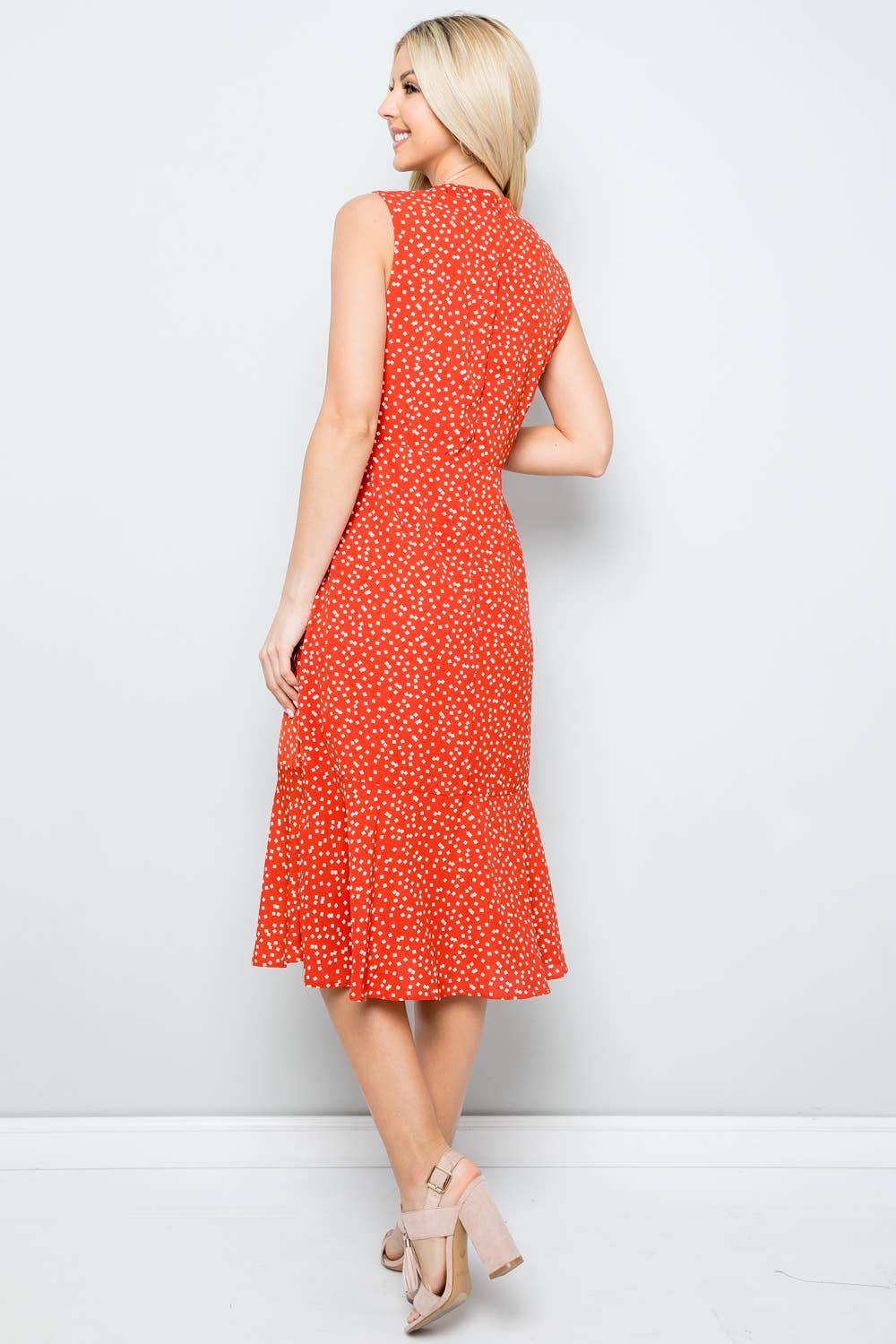 Red Frill Wrap dress