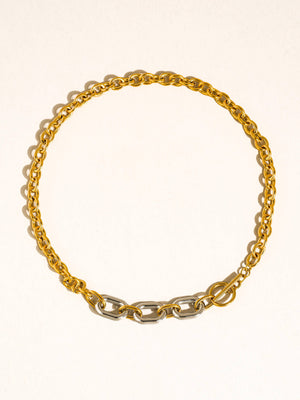 Flânerie by MAIQ - Lurette 18K Gold Non-Tarnish Two Tone Chain Necklace