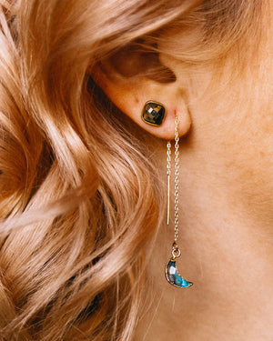 Labradorite Eclipse Threader Earrings