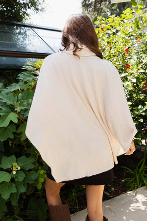 Grey Eco Friendly Turtleneck Poncho