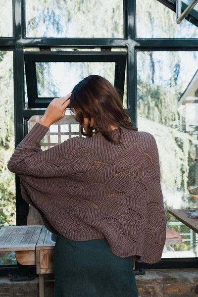 Mocha Knitted Poncho