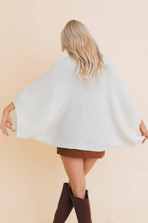 Crew Neck Poncho Sweater