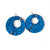 Large Round Ankara Earrings (Multicolor - Medium Blue/Brown/White)