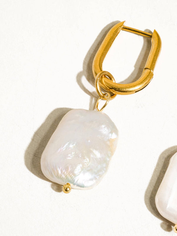 Zaina Gold Non-Tarnish Classic Pearl Earring