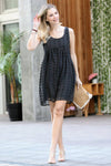 42POPS - ...42POPS SWISS DOT BABYDOLL DRESS w/ lining: L / BLACK-163369