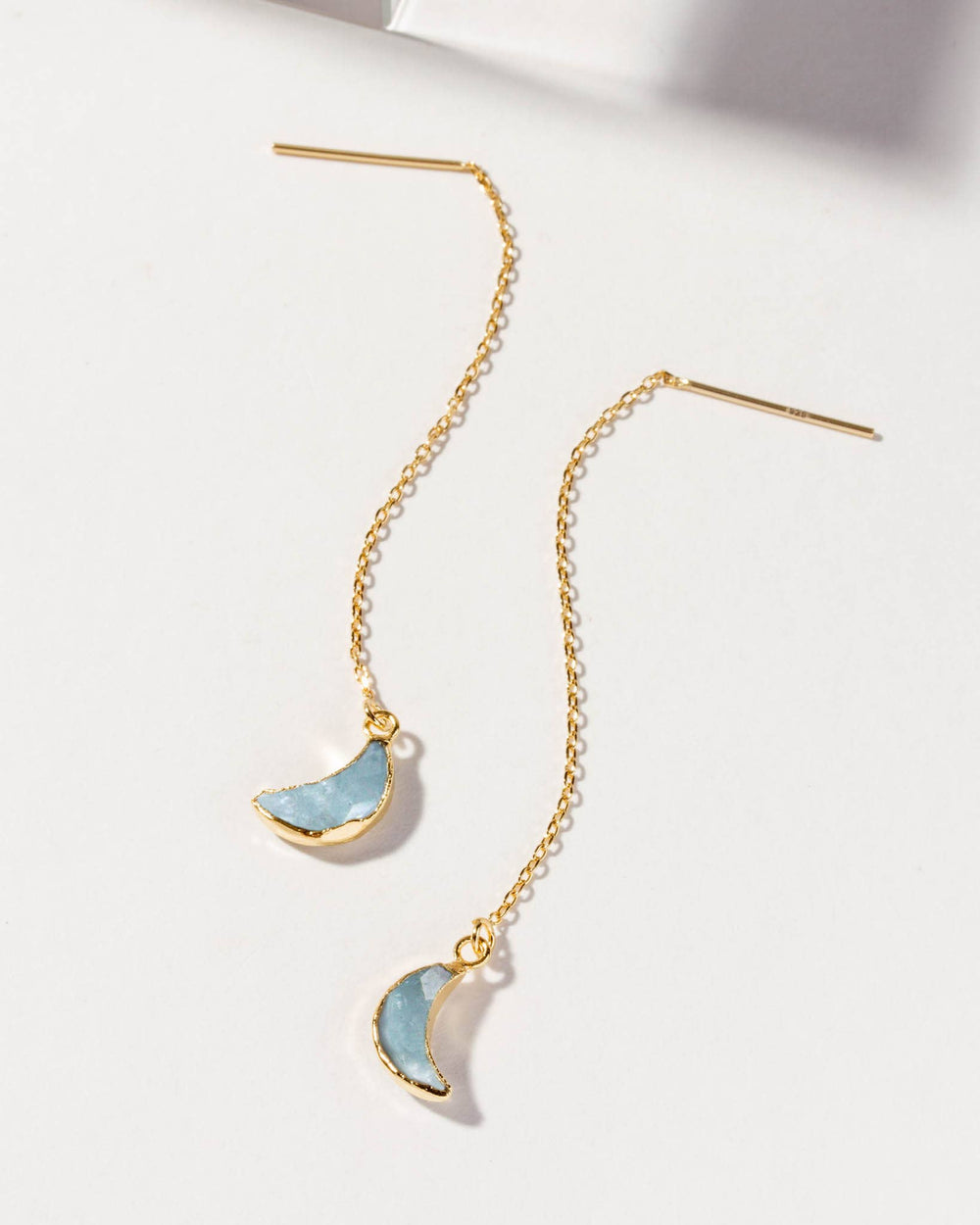 Aquamarine Eclipse Threader Earrings