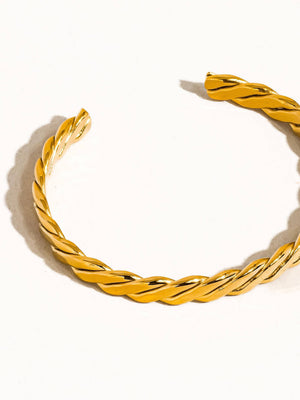 Flânerie by MAIQ - Bénir 18K Gold Non-Tarnish Braided Thin Bangle