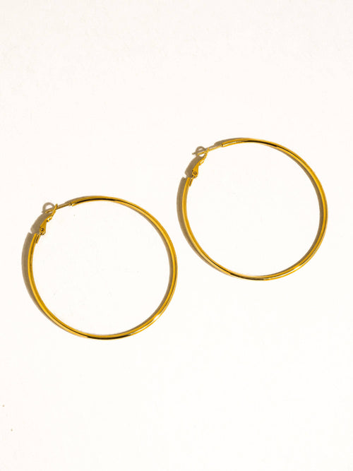 Eska Non-Tarnish Classic Thin Hoop Earrings