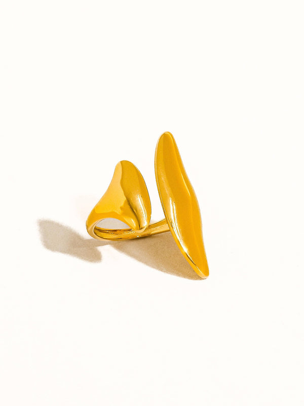 Danielle Gold Non-Tarnish Abstract Statement Ring - Size 7