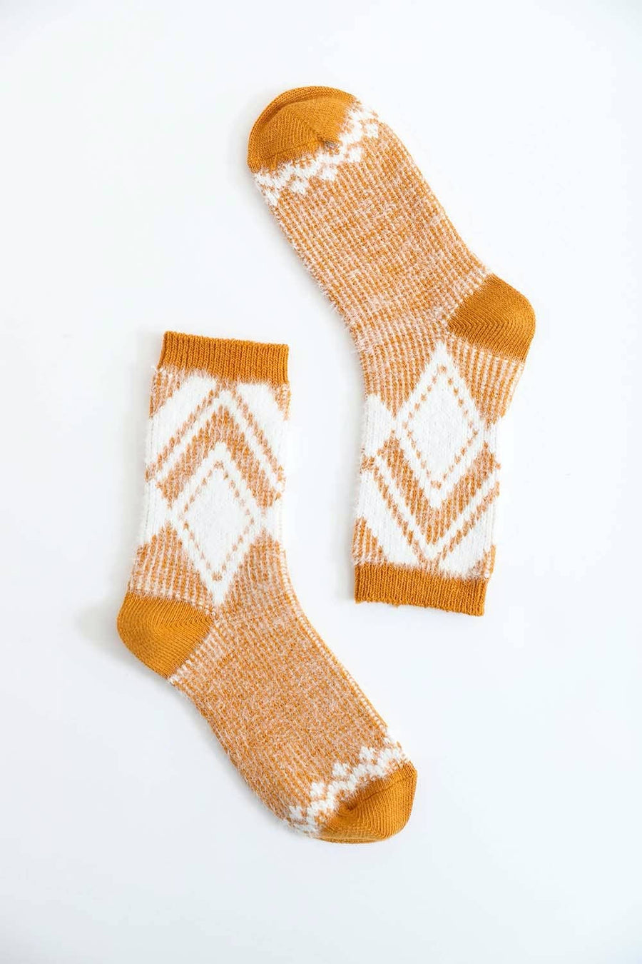 Golden Diamond Pattern Socks